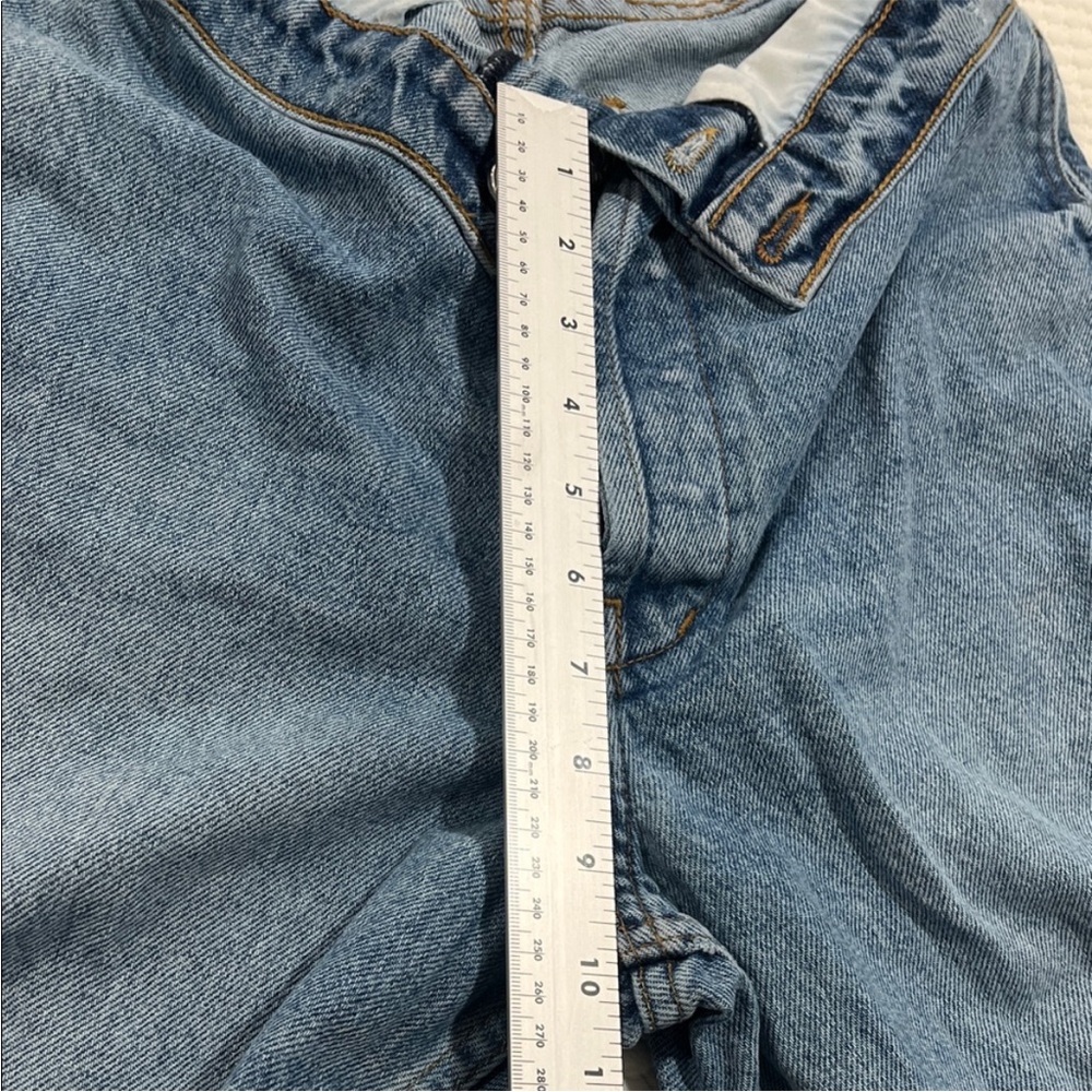 EB Denim Fold Over Waist Wide Leg Jeans street style USA actual sz 28 grunge - Picture 13 of 15